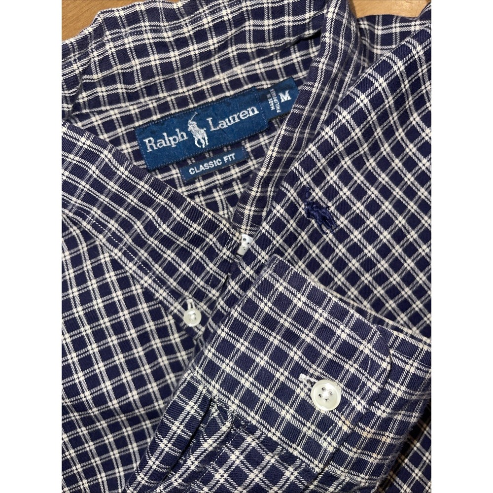 Ralph Lauren Classic Fit Shirt‎ Men M Plaid Long Sleeve Button Down Preppy